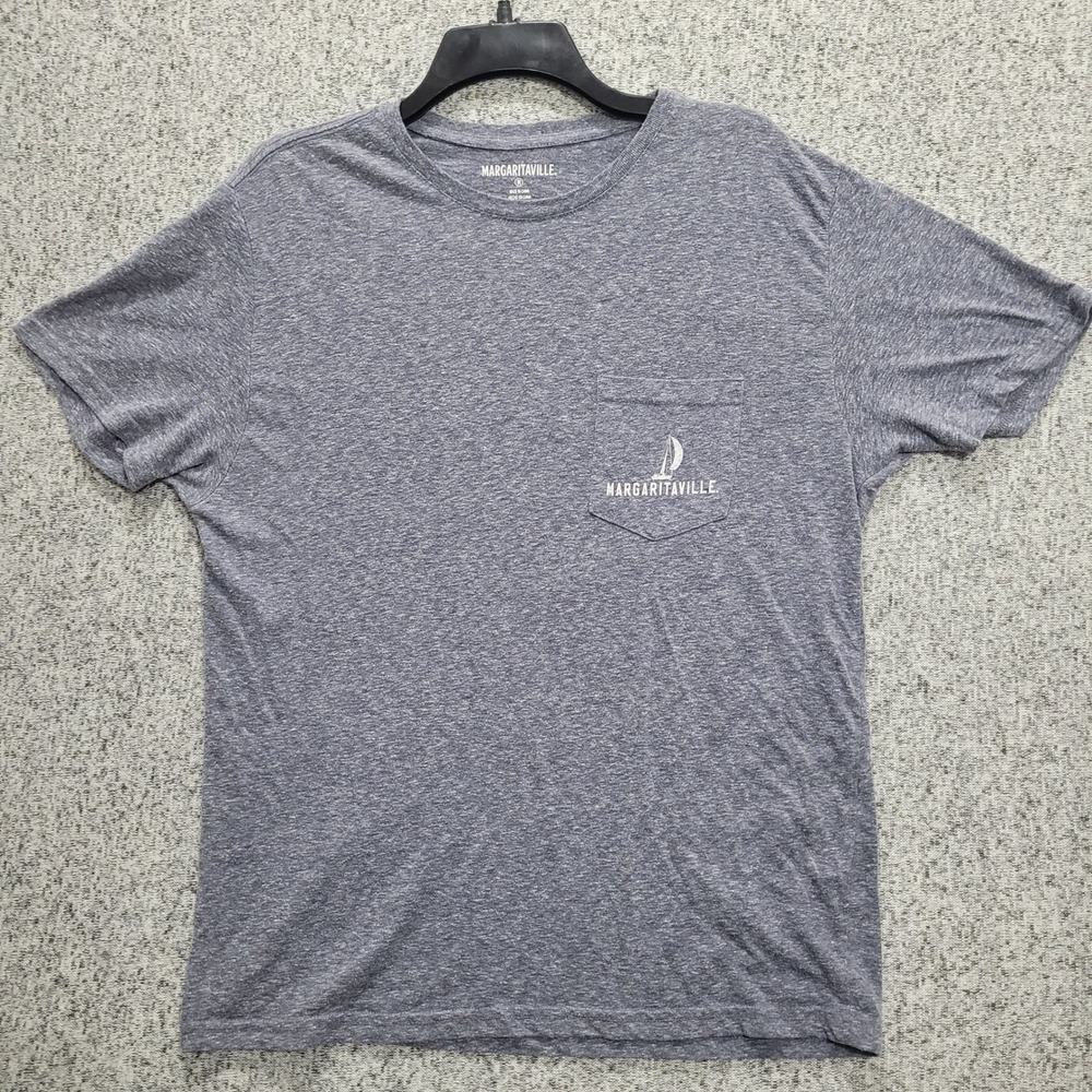 Margaritaville Mens Gray Its 5 OClock Somewhere Graphic Pocket T-Shirt Size M
